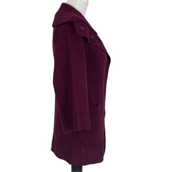 Talie Women's Purple Romantic Hip Length Casual Knit Cardigan Sweater Small/C34 - Picture 3 of 9